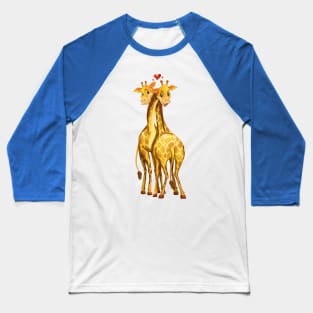 Giraffe Couple Baseball T-Shirt